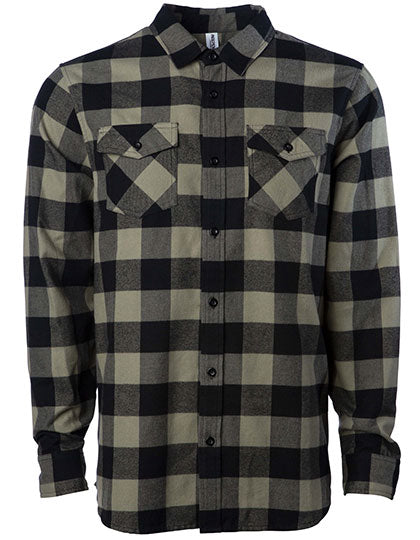 Unisex Flannel Shirt in Olive, Größe 3XL