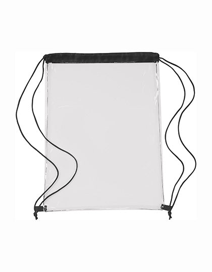 Transparent PVC Drawstring Backpack in Black, Größe 35 x 0,4 x 44 cm