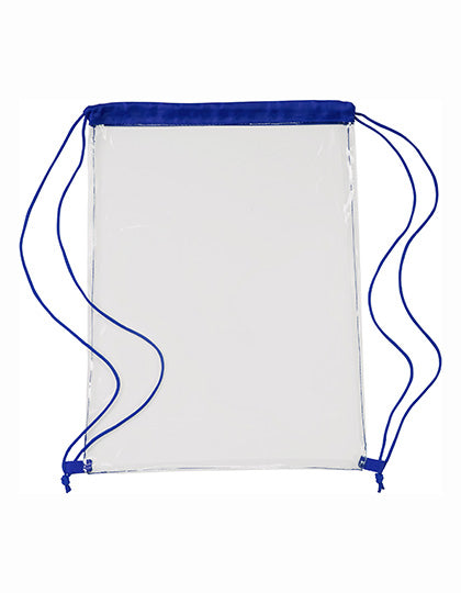 Transparent PVC Drawstring Backpack in Cobalt Blue, Größe 35 x 0,4 x 44 cm