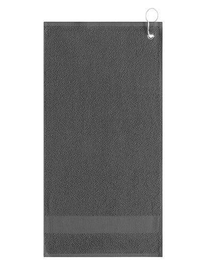 Golfhandtuch mit Aufhänger in Dark Grey, Größe 55 x 30 cm