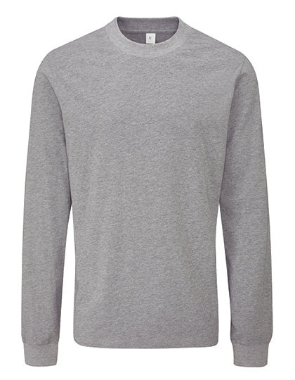 Essential Heavy Long Sleeve T in Heather Grey Melange, Größe XXL