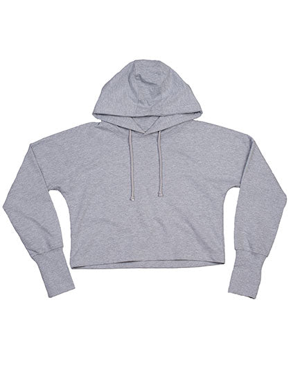 Cropped Hoodie in Heather Grey Melange, Größe XS