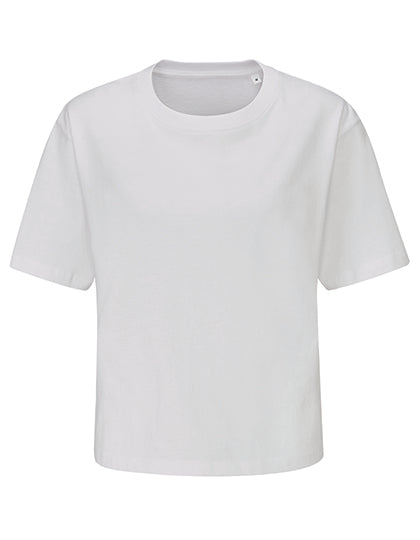 Women's Cropped Heavy T in White, Größe XL
