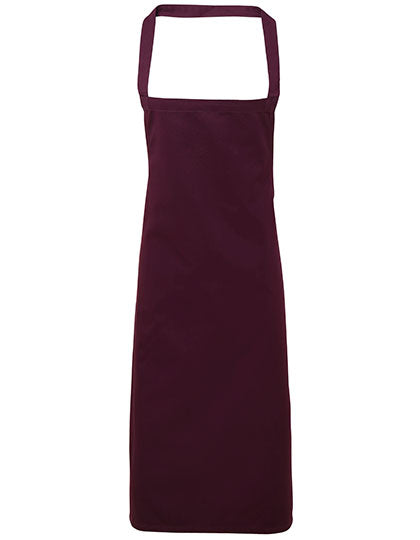 Organic Cotton Bib Apron (No Pocket) in Aubergine (ca. Pantone 5115C), Größe 60 x 87 cm