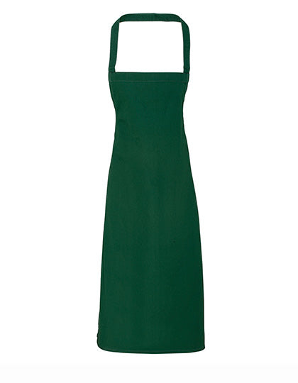 Organic Cotton Bib Apron (No Pocket) in Bottle Green (ca. Pantone 560C), Größe 60 x 87 cm