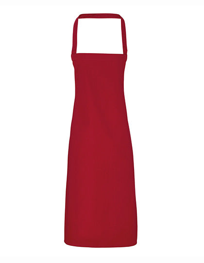 Organic Cotton Bib Apron (No Pocket) in Burgundy (ca. Pantone 216C), Größe 60 x 87 cm