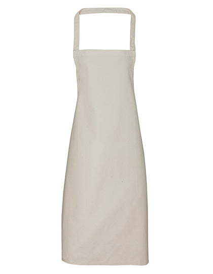 Organic Cotton Bib Apron (No Pocket) in Natural (ca. Pantone 1205C), Größe 60 x 87 cm