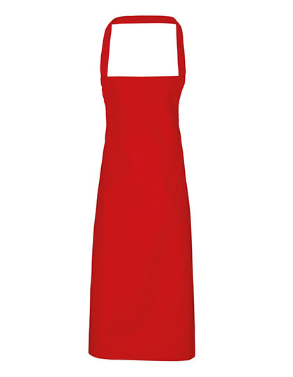 Organic Cotton Bib Apron (No Pocket) in Red (ca. Pantone 200C), Größe 60 x 87 cm