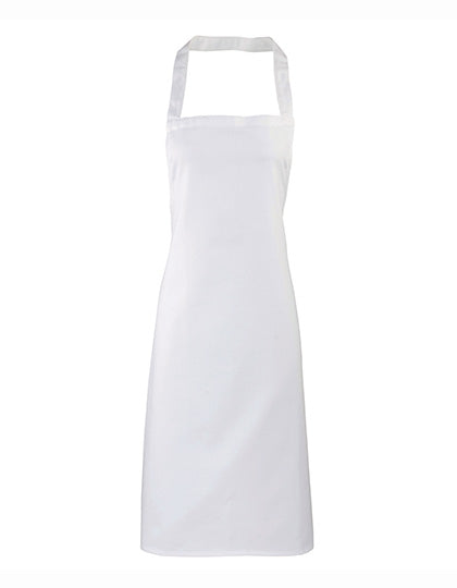 Organic Cotton Bib Apron (No Pocket) in White, Größe 60 x 87 cm