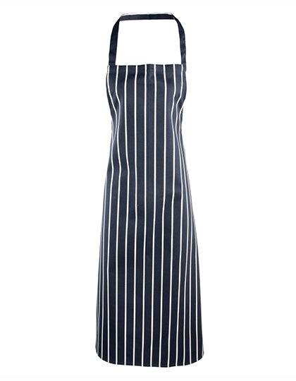 Striped Bib Apron in Navy (ca. Pantone 2378C), Größe 72 x 101 cm