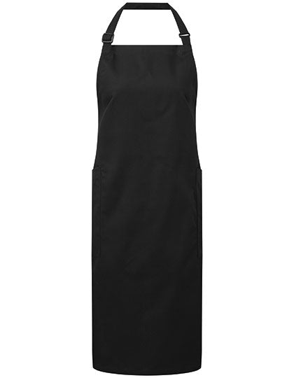 Recycled & Organic Fairtrade Bib Apron in Black (ca. Pantone Black C), Größe 86 x 72 cm