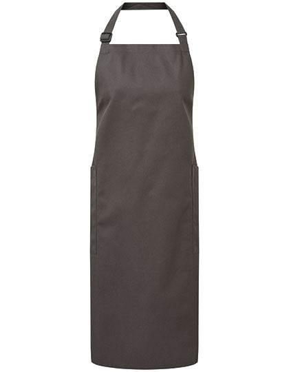 Recycled & Organic Fairtrade Bib Apron in Dark Grey (ca. Pantone 425C), Größe 86 x 72 cm
