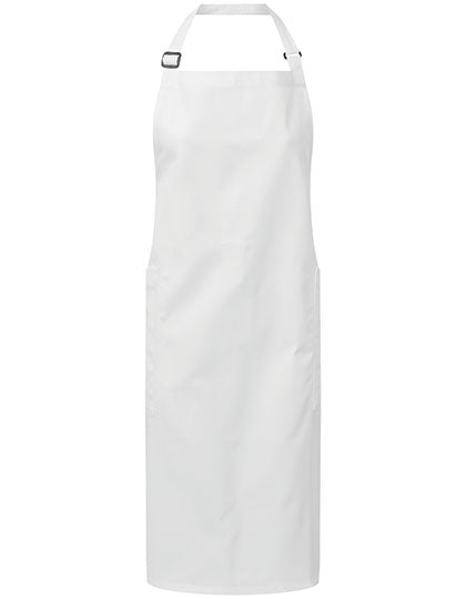 Recycled & Organic Fairtrade Bib Apron in White, Größe 86 x 72 cm