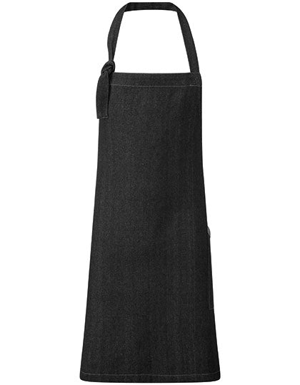 'Regenerate' Sustainable Bib Apron in Black Denim (ca. Pantone 426C), Größe 86 x 72 cm