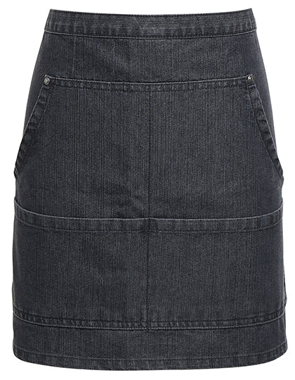 Jeans Stitch Denim Waist Apron in Black Denim (ca. Pantone 433C), Größe 79 x 39,5 cm