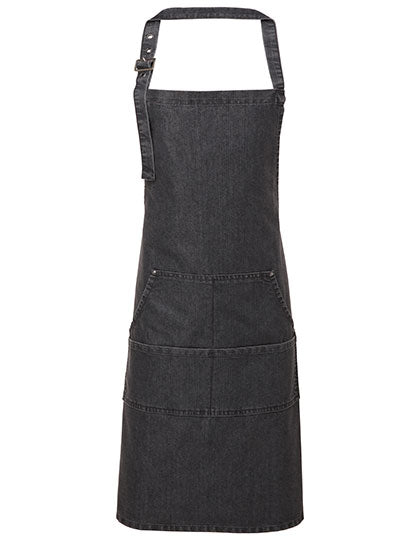Jeans Stitch Denim Bib Apron in Black Denim (ca. Pantone 433C), Größe 72 x 86 cm