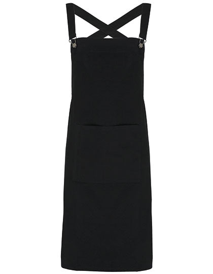 Cross Back Barista Bib Apron in Black (ca. Pantone Black C), Größe 72 x 86 cm