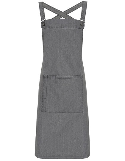 Cross Back Barista Bib Apron in Grey Denim (ca. Pantone 425C), Größe 72 x 86 cm