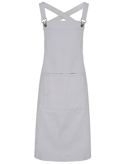 Cross Back Barista Bib Apron in Silver (ca. Pantone 428C), Größe 72 x 86 cm