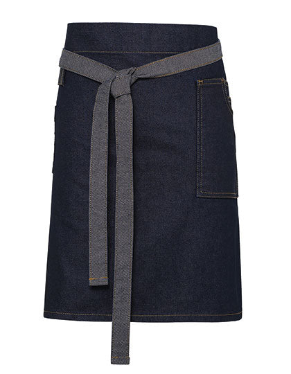 Division Waxed Look Denim Waist Apron in Indigo Denim (ca. Pantone 2767C), Größe 70 x 50 cm