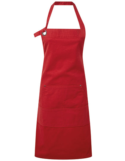 Calibre Heavy Cotton Canvas Pocket Apron in Red (ca. Pantone 201C), Größe 72 x 86 cm