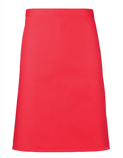 Colours Collection Mid Length Apron in Strawberry Red (ca. Pantone 186C), Größe 70 x 50 cm