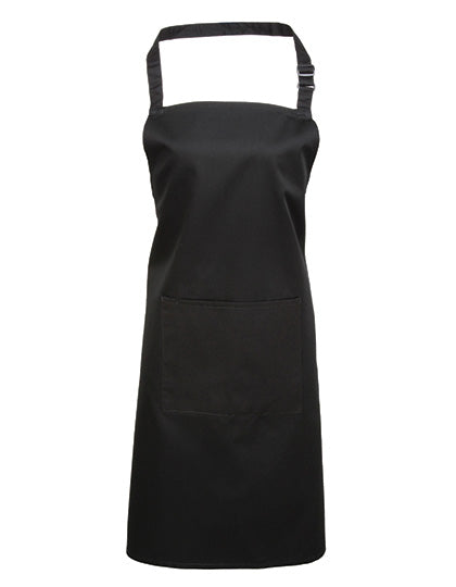 Colours Collection Bib Apron With Pocket in Black (ca. Pantone Black C), Größe 72 x 86 cm
