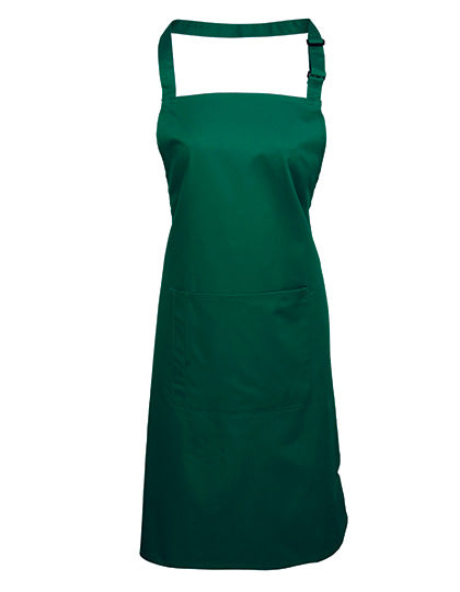 Colours Collection Bib Apron With Pocket in Bottle Green (ca. Pantone 560C), Größe 72 x 86 cm