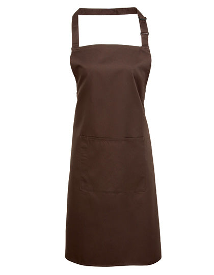 Colours Collection Bib Apron With Pocket in Brown (ca. Pantone 476C), Größe 72 x 86 cm