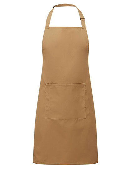 Colours Collection Bib Apron With Pocket in Camel (ca. Pantone 132C), Größe 72 x 86 cm