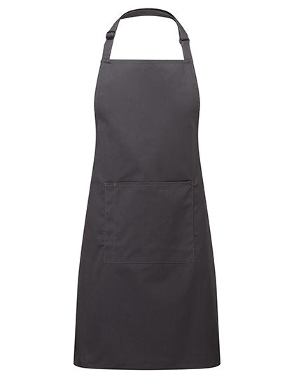 Colours Collection Bib Apron With Pocket in Charcoal, Größe 72 x 86 cm