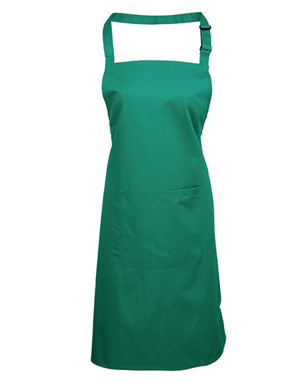 Colours Collection Bib Apron With Pocket in Emerald (ca. Pantone 341C), Größe 72 x 86 cm