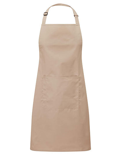 Colours Collection Bib Apron With Pocket in Latte (ca. Pantone 7530C), Größe 72 x 86 cm