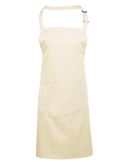 Colours Collection Bib Apron With Pocket in Natural (ca. Pantone 1205C), Größe 72 x 86 cm