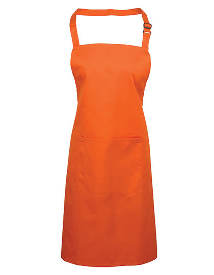 Colours Collection Bib Apron With Pocket in Orange (ca. Pantone 1655C), Größe 72 x 86 cm