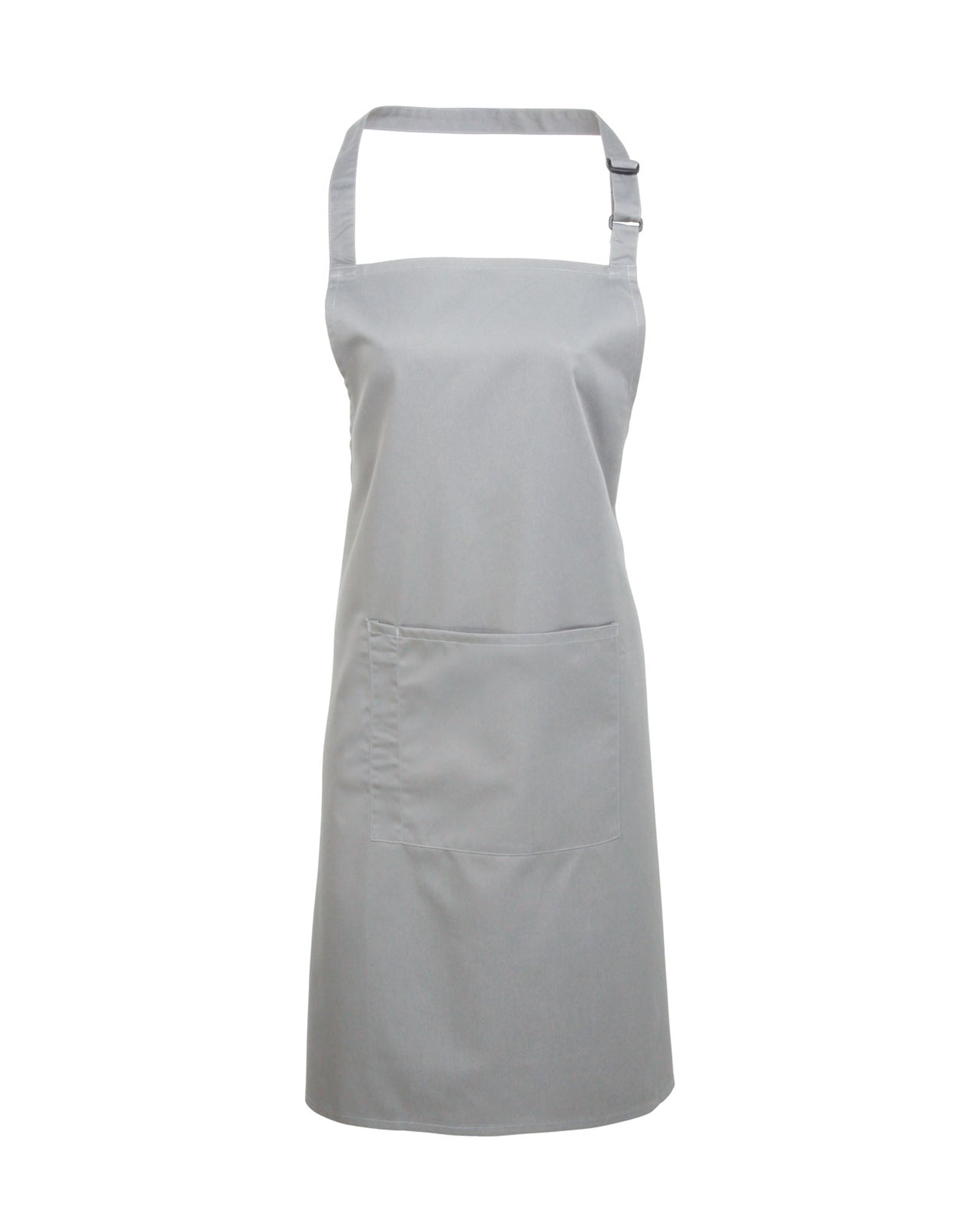 Colours Collection Bib Apron With Pocket in Pale Grey (Silver) (ca. Pantone 428C), Größe 72 x 86 cm