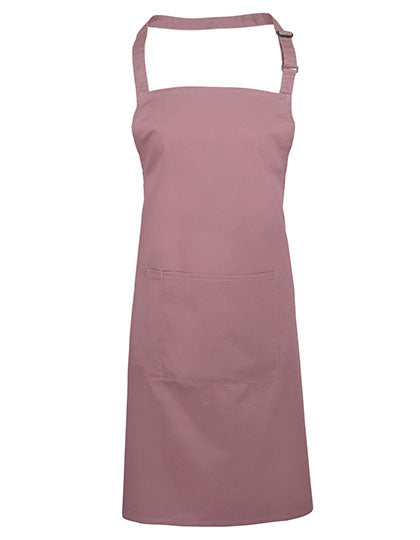 Colours Collection Bib Apron With Pocket in Rose (ca. Pantone 5015C), Größe 72 x 86 cm