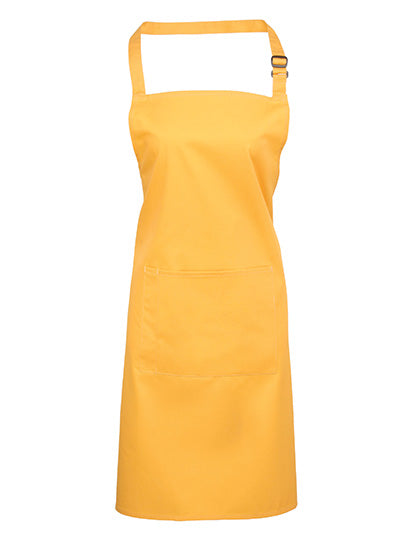 Colours Collection Bib Apron With Pocket in Sunflower (ca. Pantone 136C), Größe 72 x 86 cm