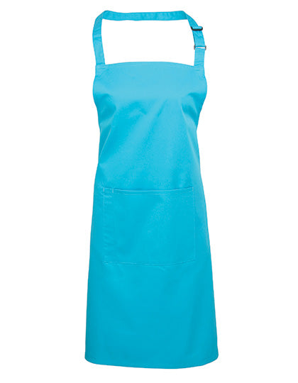 Colours Collection Bib Apron With Pocket in Turquoise (ca. Pantone 312C), Größe 72 x 86 cm