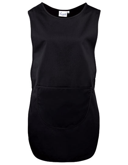 Women´s Long Pocket Tabard in Black (ca. Pantone Black C), Größe XL