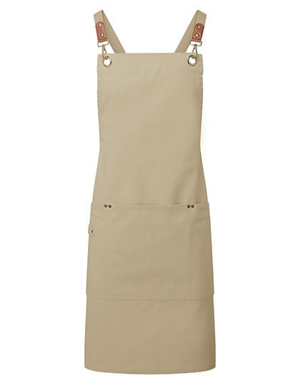 Clip ‘n’ Clasp Cross-Back Bib Apron in Khaki (ca. Pantone 7536C), Größe 86 x 72 cm