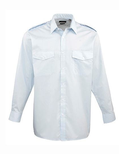 Pilot Shirt Long Sleeve in Light Blue (ca. Pantone 2717C), Größe 56 (23)