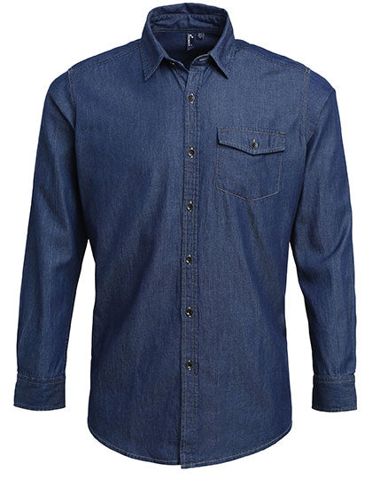 Men´s Jeans Stitch Denim Shirt in Indigo Denim (ca. Pantone 2767C), Größe 3XL