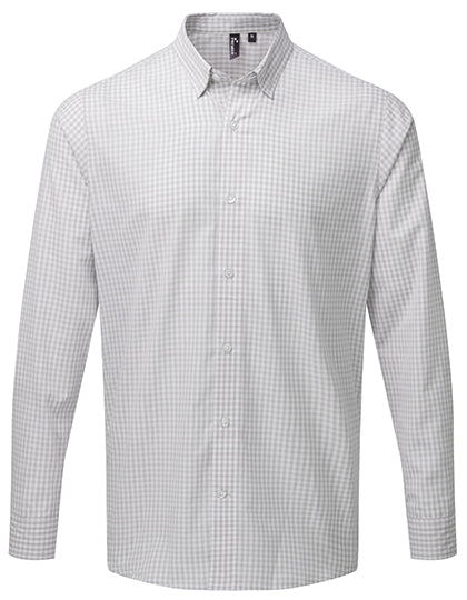 Men´s Maxton Check Long Sleeve Shirt in Silver (ca. Pantone 429C), Größe 3XL