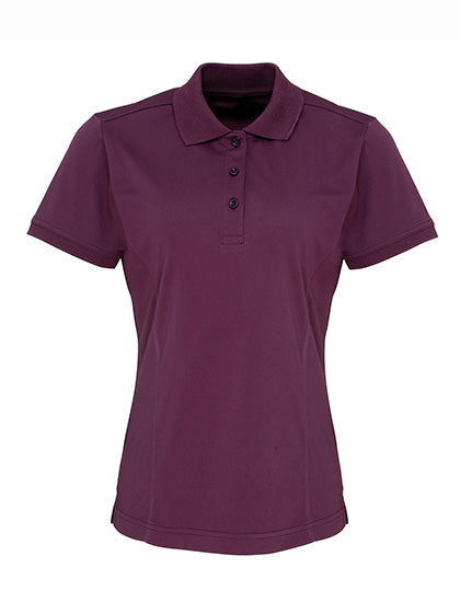 Women´s Coolchecker® Piqué Polo in Aubergine (ca. Pantone 5115C), Größe XXL