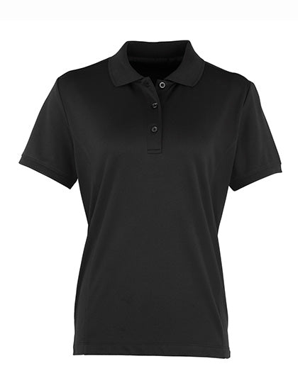 Women´s Coolchecker® Piqué Polo in Black (ca. Pantone Black C), Größe XXL