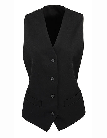 Women´s Lined Polyester Waistcoat in Black (ca. Pantone Black C), Größe XXL