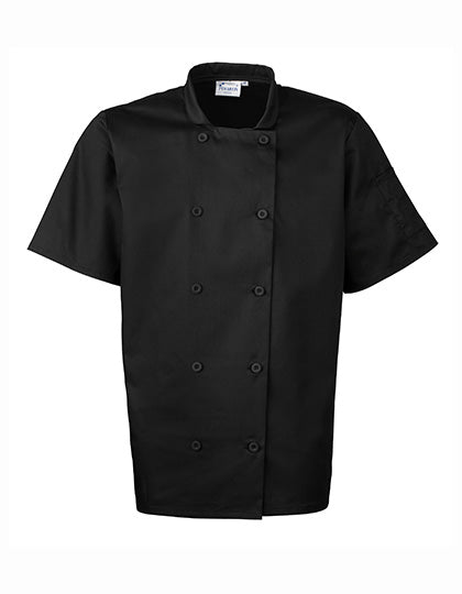 Short Sleeve Chef´s Jacket in Black (ca. Pantone Black C), Größe 5XL /52 (24)
