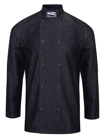 Denim Chef´s Jacket in Black Denim (ca. Pantone 433C), Größe 3XL