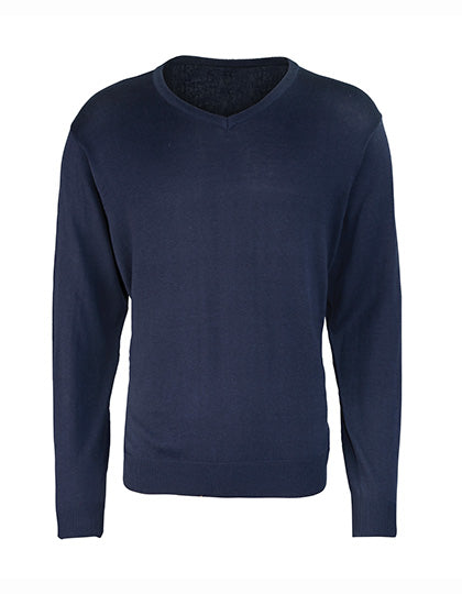 Men´s V-Neck Knitted Sweater in Navy (ca. Pantone 2378C), Größe 5XL (24)